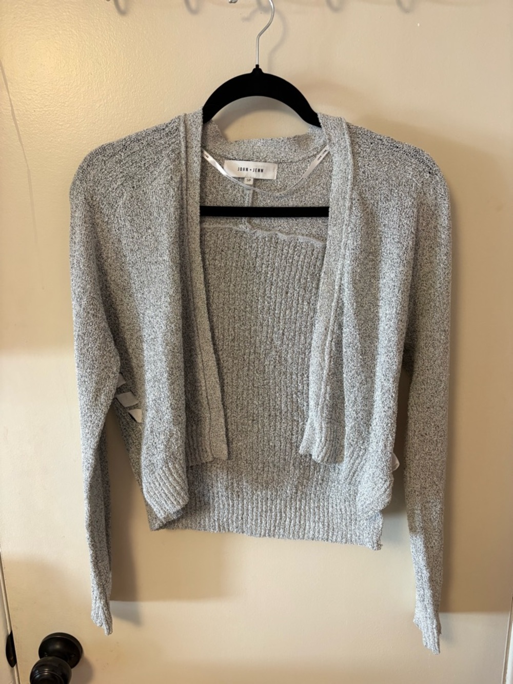 John + Jenn Heather Gray Open-Front Women's Cardigan